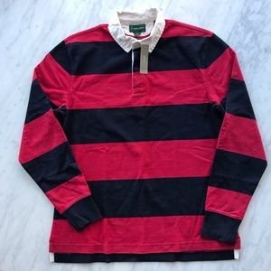 J.Crew red and navy rugby shirt NWT